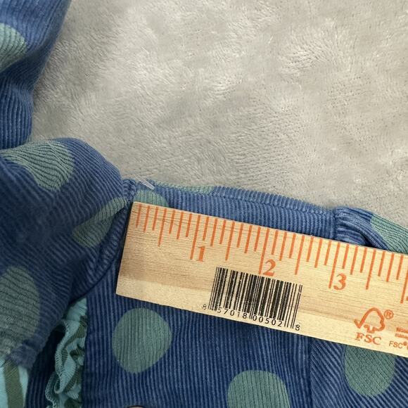 Matilda Jane Polka Dot Corduroy Pea Coat Blue Sherpa Lined Ruffles Girls Size 6 - Picture 15 of 16
